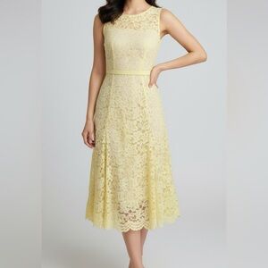 Taylor Yellow Lace Dress NWT